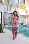 Premium Mirror Work Top Pant Set with Designer Batwa