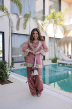 Premium Mirror Work Top Pant Set with Designer Batwa