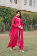 Premium Embroidered Kurti Pant & Dupatta Set