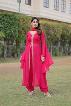 Premium Embroidered Kurti Pant & Dupatta Set