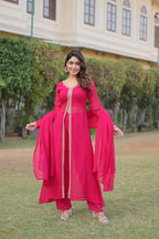 Premium Embroidered Kurti Pant & Dupatta Set