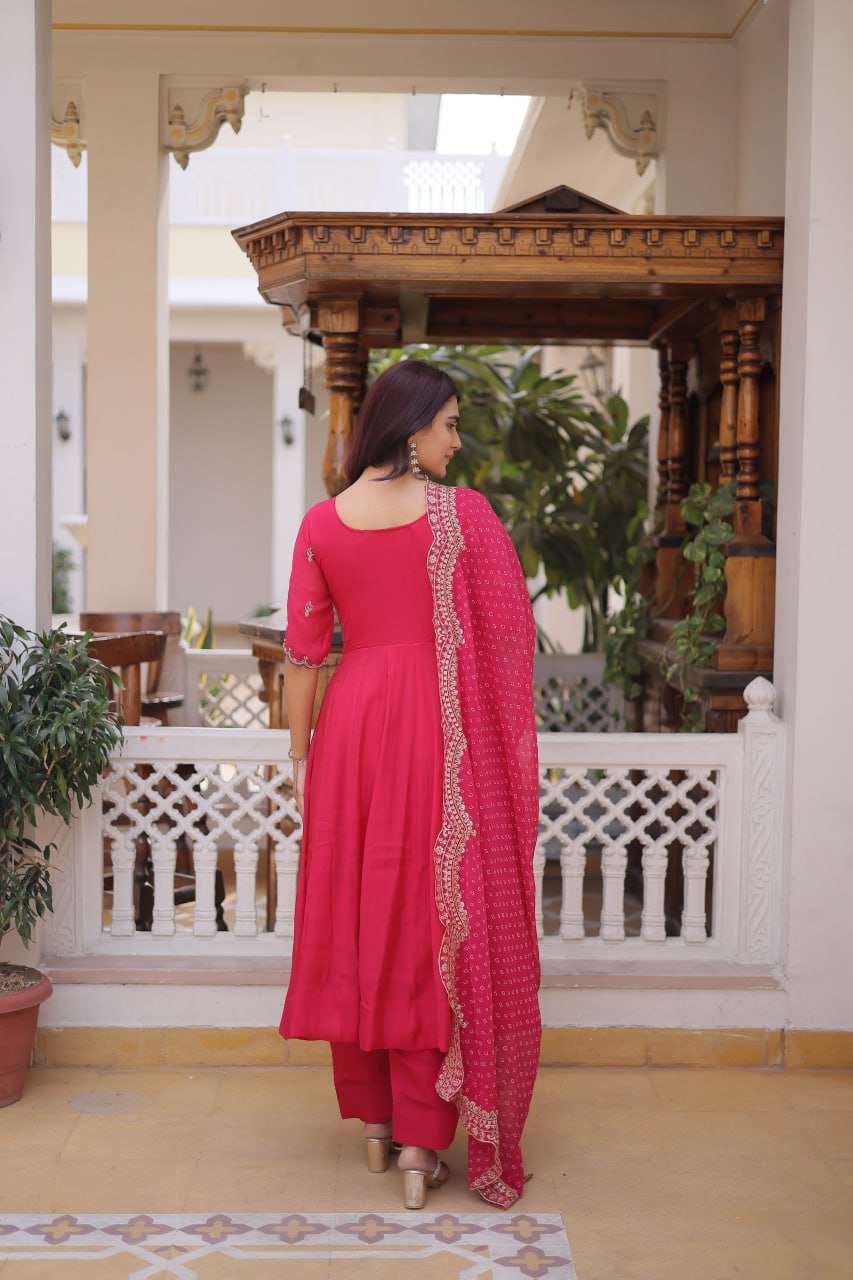 Premium Designer Mul Chanderi Kurti Pant Dupatta Set