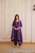 Premium Designer Mul Chanderi Kurti Pant Dupatta Set