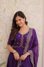 Premium Designer Mul Chanderi Kurti Pant Dupatta Set
