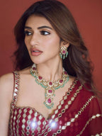 Wine Mirror Work Party Wear Saree