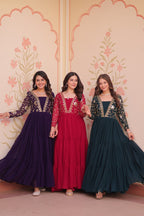 Premium Zari Embroidered Designer Gown - Party Wear Outfit