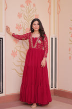Premium Zari Embroidered Designer Gown - Party Wear Outfit