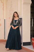 Premium Zari Embroidered Designer Gown - Party Wear Outfit