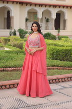 Premium Beads Embroidered Lehenga Choli with Designer Shrug