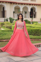 Premium Beads Embroidered Lehenga Choli with Designer Shrug
