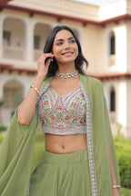Premium Beads Embroidered Lehenga Choli with Designer Shrug