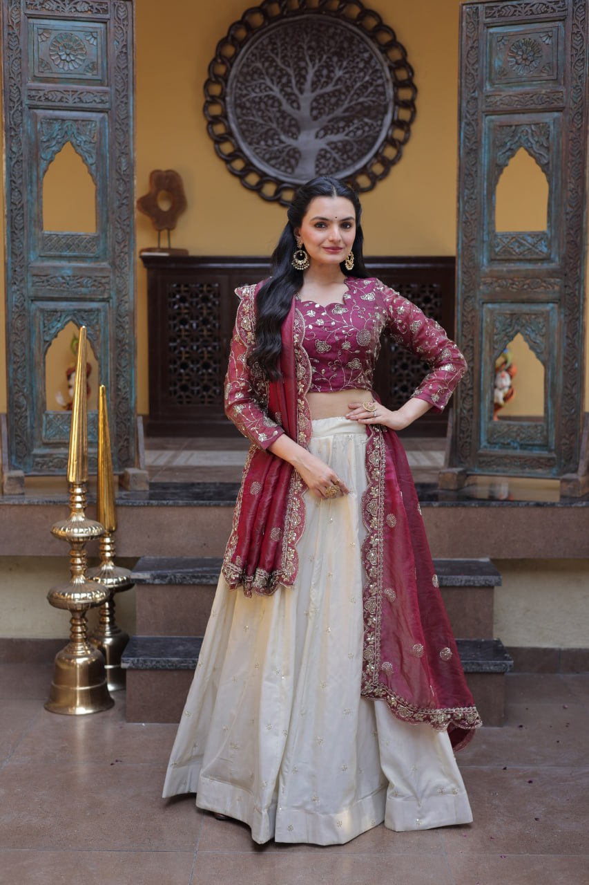 Premium Designer Lehenga Choli with Embroidered Dupatta