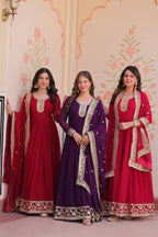 Premium Designer Embroidered Gown with Dupatta Set