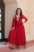 Premium Designer Embroidered Gown with Dupatta Set