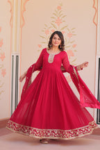 Premium Designer Embroidered Gown with Dupatta Set