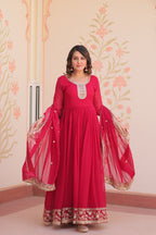 Premium Designer Embroidered Gown with Dupatta Set
