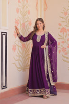 Premium Designer Embroidered Gown with Dupatta Set