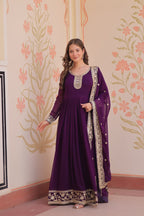 Premium Designer Embroidered Gown with Dupatta Set