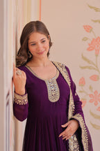 Premium Designer Embroidered Gown with Dupatta Set