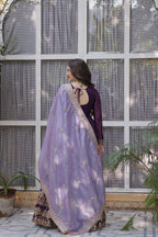Premium Star Georgette Embroidered Gown With Dupatta