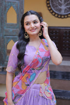 Premium Cosmos Silk Lehenga Choli with Printed Dupatta