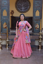 Premium Cosmos Silk Lehenga Choli with Printed Dupatta