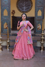 Premium Cosmos Silk Lehenga Choli with Printed Dupatta