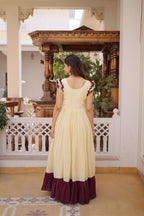 Premium Cotton Embroidered Party Wear Gown for Women