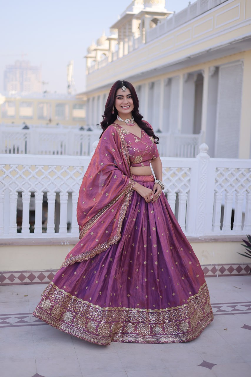 Premium YSL Silk Embroidered Lehenga Choli with Dupatta for Women