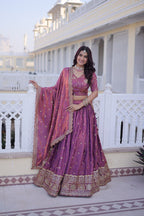 Premium YSL Silk Embroidered Lehenga Choli with Dupatta for Women