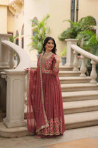 Premium Faux Georgette Embroidered Sharara Suit with Dupatta for Women