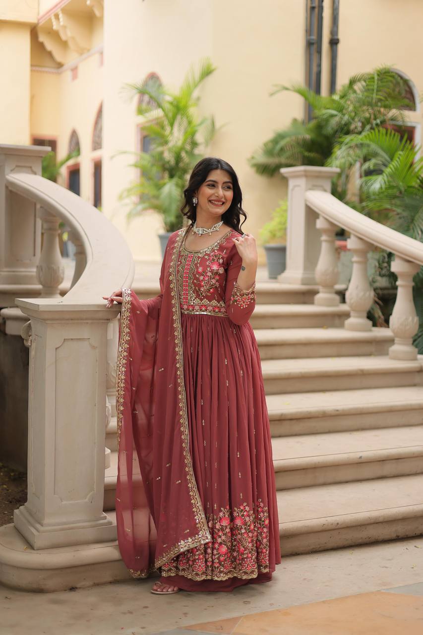 Premium Faux Georgette Embroidered Sharara Suit with Dupatta for Women
