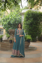 Premium Faux Georgette Embroidered Sharara Suit with Dupatta for Women