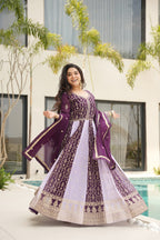 Luxury Zari Embroidered Gown with Designer Dupatta