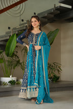 Luxury Zari Embroidered Gown with Designer Dupatta