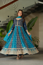 Luxury Zari Embroidered Gown with Designer Dupatta
