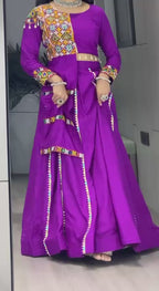 Purple Navratri Lehenga Cord Set