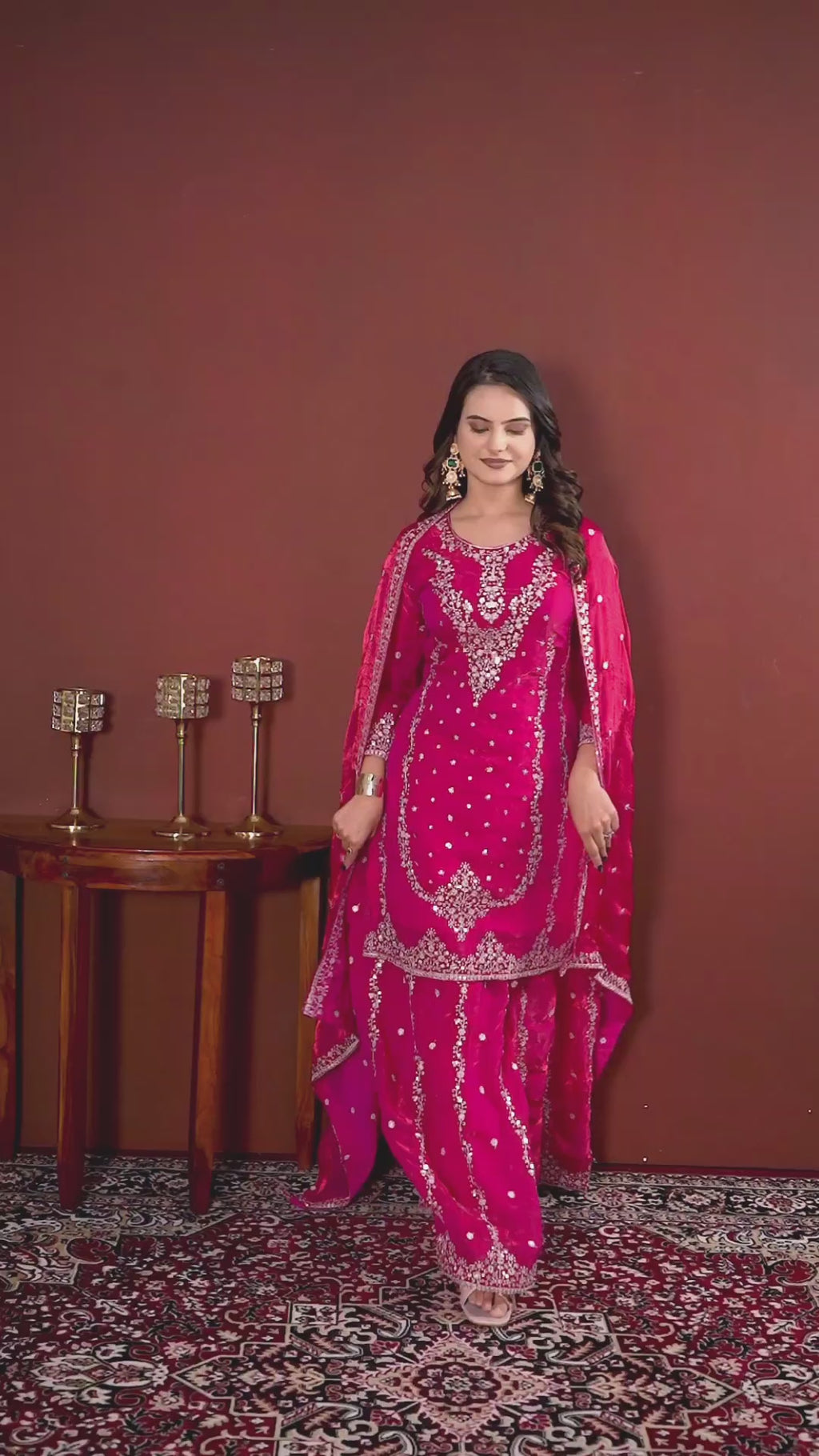 Designer Embroidered Fendy Sharara Suit with Dupatta | Traditional Occasions Outfit