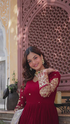 Premium Embroidered Gown with Dupatta Set - Reception Wear Outfit