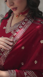 Premium Faux Blooming Anarkali Gown with Dupatta