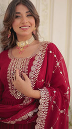 Premium Embroidered Gown with Dupatta | Traditional Outfit