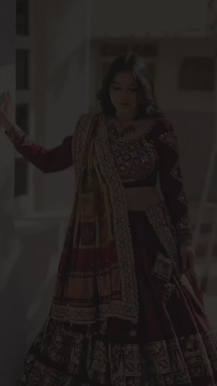 Premium Heavy Flair Muslin Cotton Lehenga Choli with Mirror Work