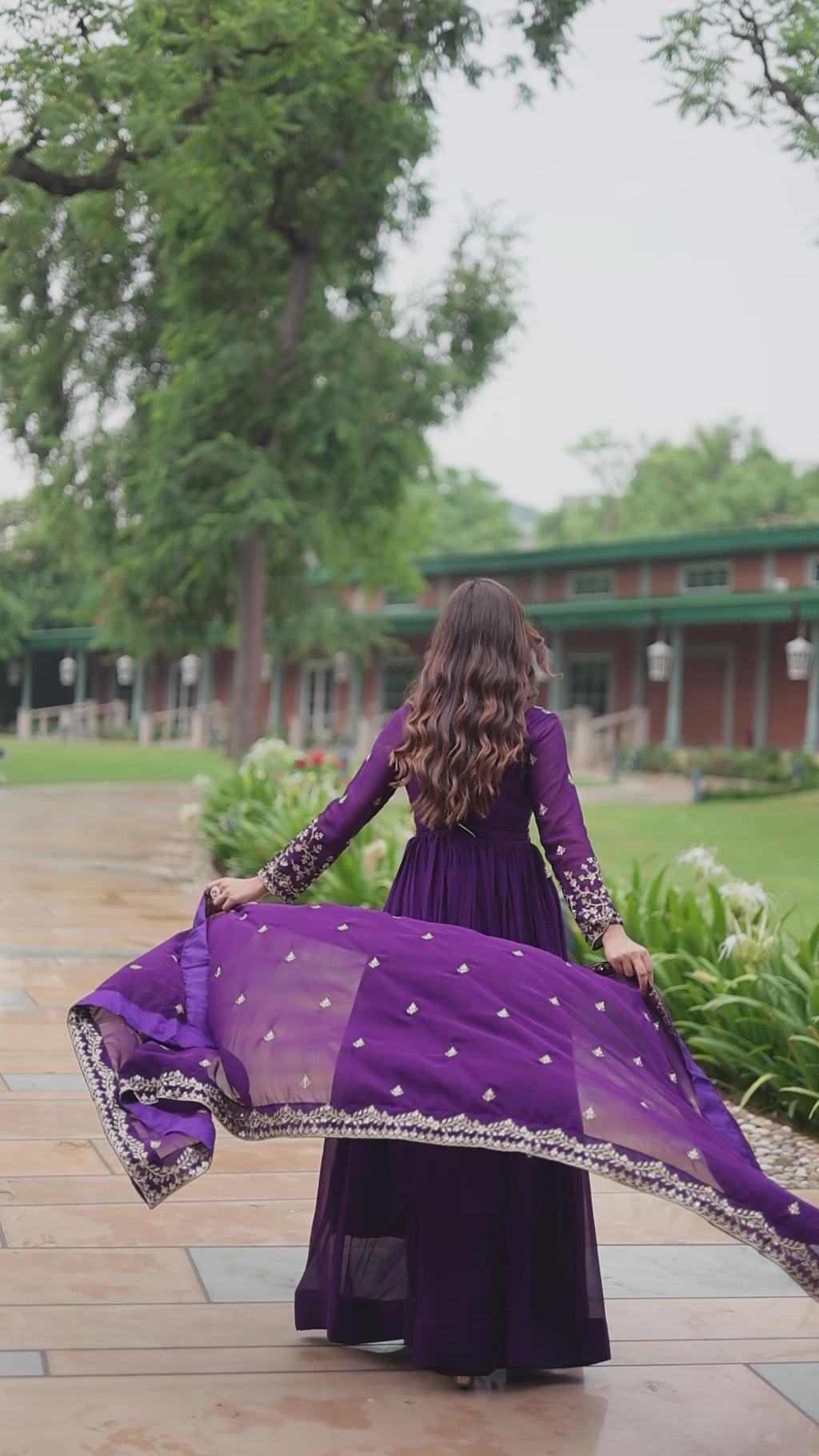 Premium Faux Blooming Embroidered Gown With Dupatta
