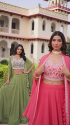 Premium Beads Embroidered Lehenga Choli with Designer Shrug