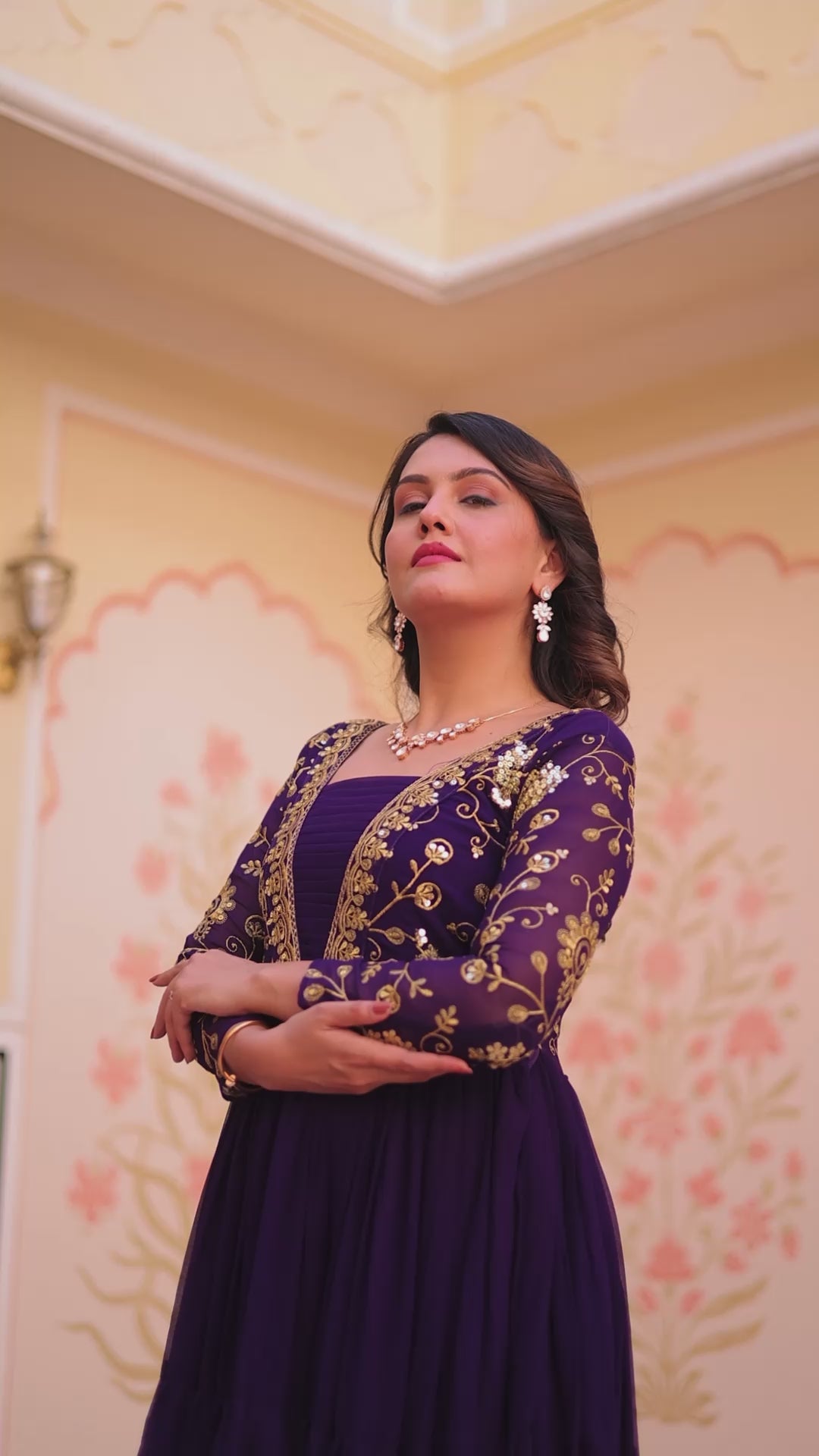 Premium Zari Embroidered Designer Gown - Party Wear Outfit