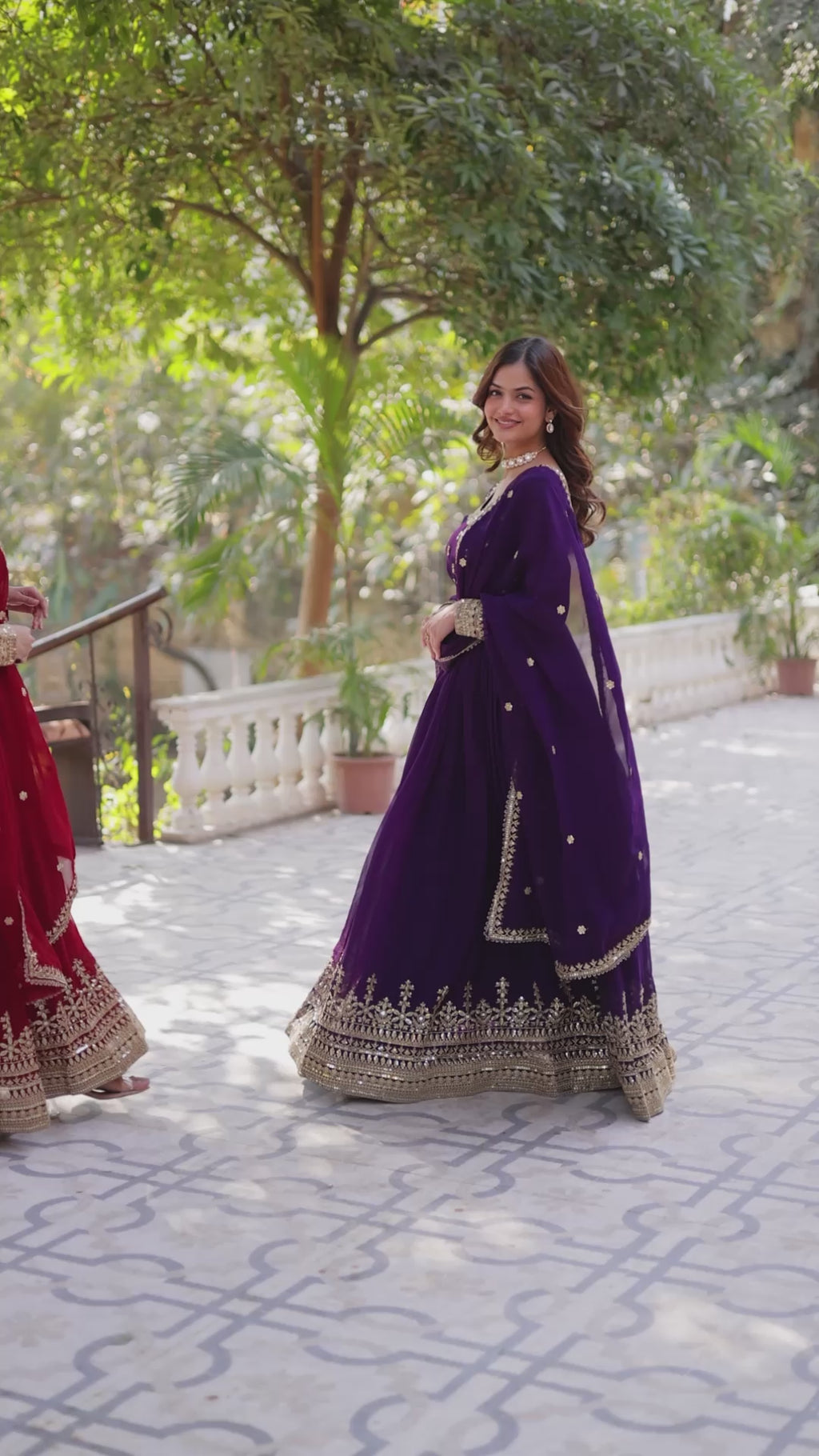Premium Designer Embroidered Gown with Dupatta Set