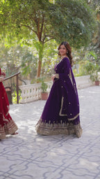Premium Designer Embroidered Gown with Dupatta Set