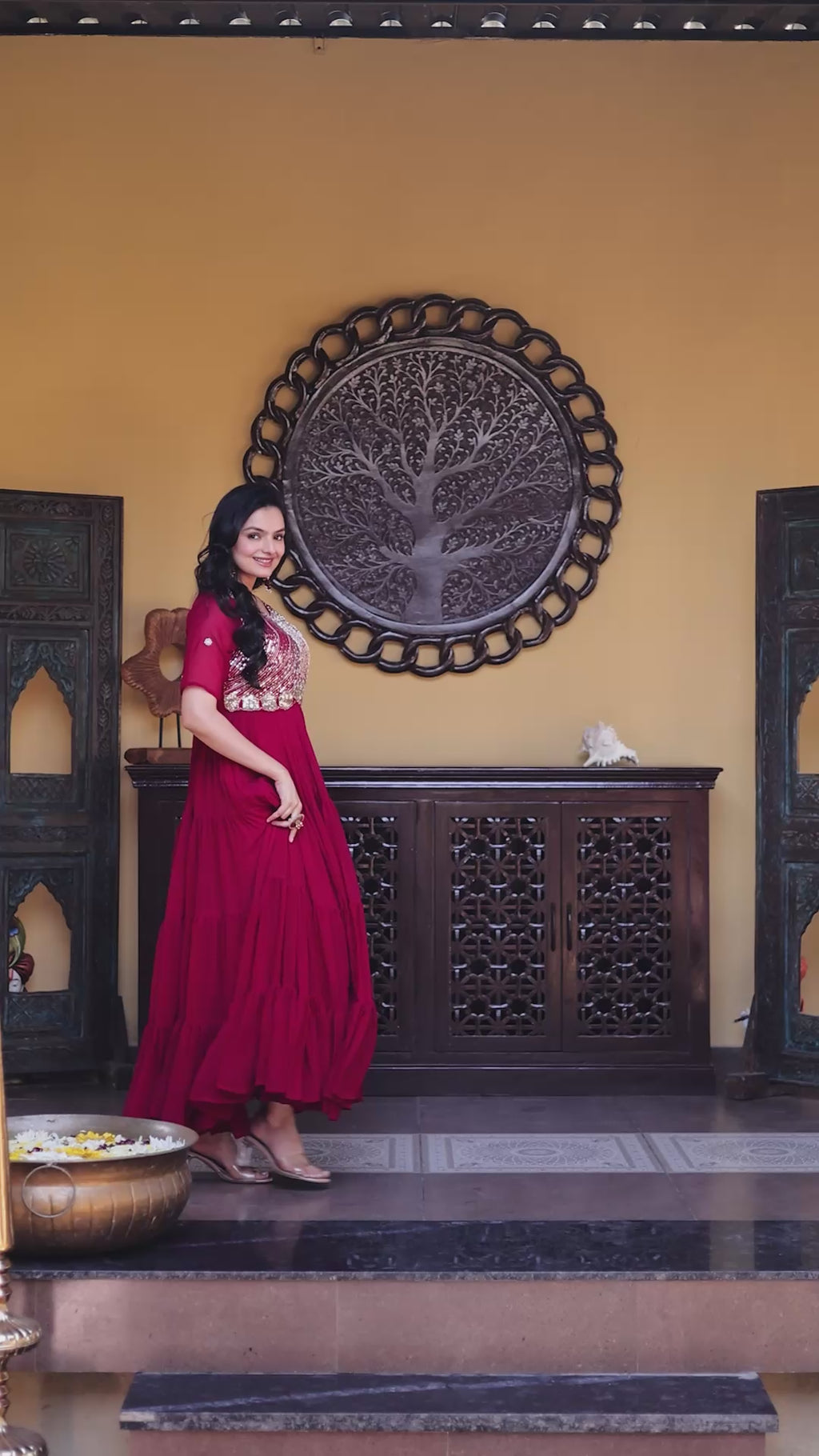 Premium Designer Embroidered Gown | Traditional Outfit