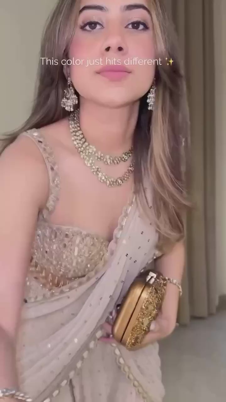 Ready to Wear Mirror Work Party Wear Saree