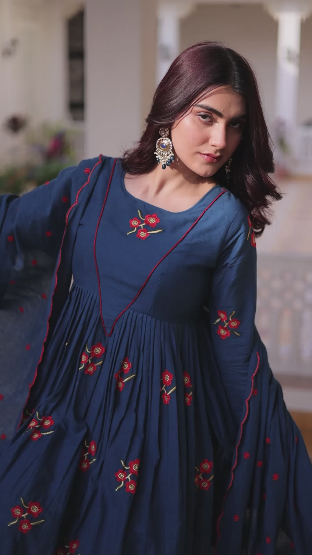 Premium Cotton Embroidered Kurti Pant Dupatta Set